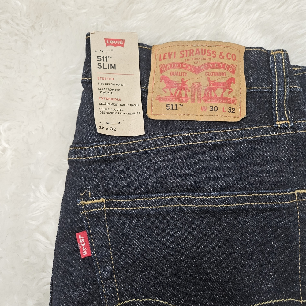 Levi’s 511 Slim Fit Men’s Jeans 30x32 Blue Wash Stretch New with Tags Stretch - Picture 4 of 16